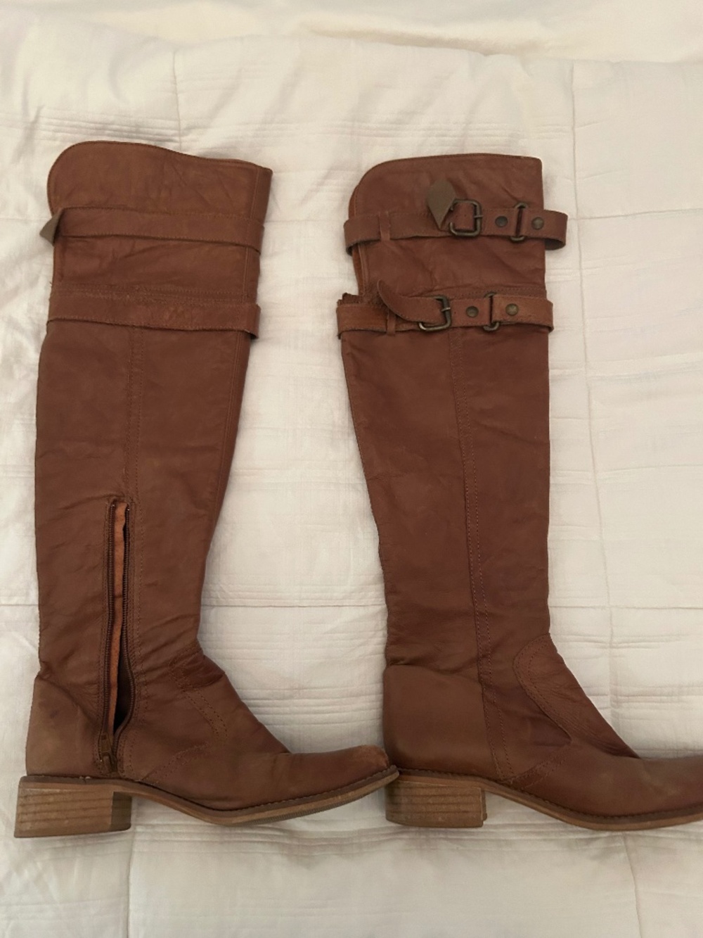 Steven by Steve Madden cognac/tan leather knee-high boots